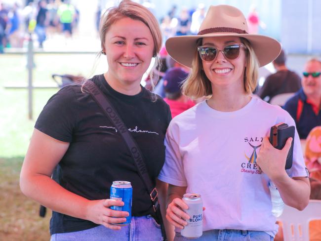 Lisa-Maree Toner and Cindy May Brennan enjoying day two of the Royal Darwin Show. Picture: Glenn Campbell