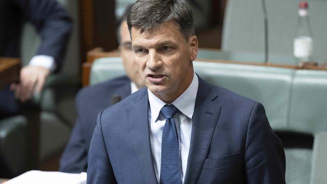 Emissions Reduction Minister Angus Taylor is focused on taxpayer support for charging stations for companies which electrify their fleet cars. Picture: Gary Ramage