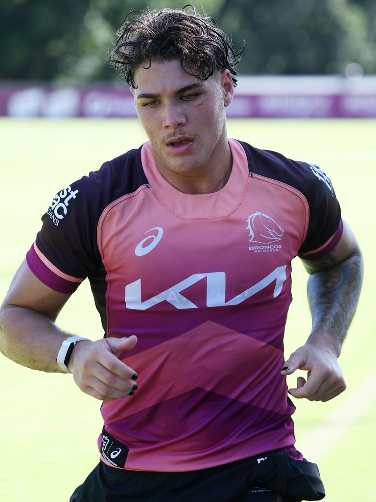 Reece Walsh at Broncos training. Picture: Liam Kidston