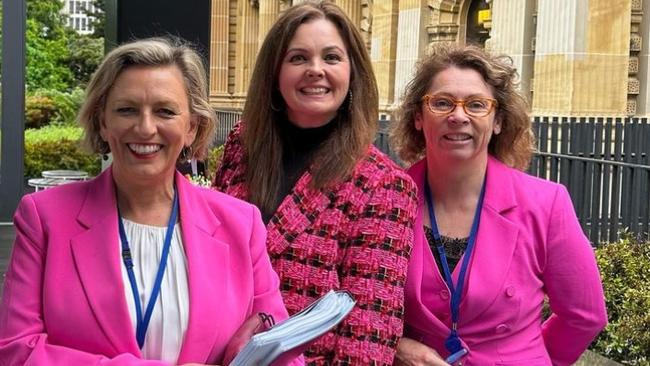 Labor MPs Pauline Richards, Belinda Wilson and Sonja Terpstra at parliament. Picture: Supplied