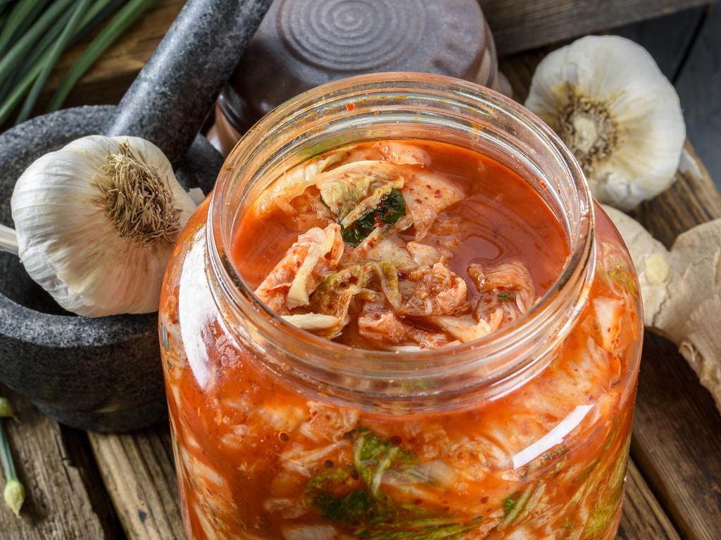 Kimchi promotes better gut health due to its fermented content.