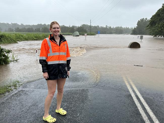 Owens Creek resident Charlee Lennox said she'd never before seen this amount of water over Cattle Creek at Gargett. Picture: Heidi Petith