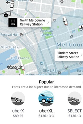 Uber surge pricing after North Melbourne train delays