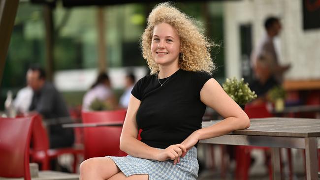 Priscilla Hart, 18, took an early offer from Griffith University into a Bachelor of Science and Business, taking the stress out of her final external exams. Photo: Lyndon Mechielsen.