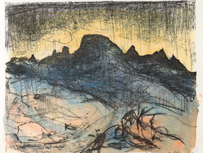 LLoyd Rees, Southern Peaks, Tasmania I (lithograph), 1982—Rees Family collection, available