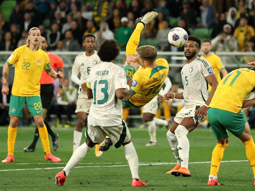 Saudi Arabia and Australia in Melbourne in November 2024. The two nations play again in Jeddah on Wednesday. Picture: Robert Cianflone/Getty Images