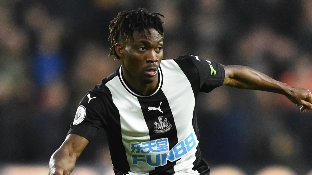 Christian Atsu playing for Newcastle United in 2020.