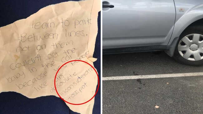 A driver who executed an unavoidable driving manoeuvre has issued a desperate plea after receiving a savage note.