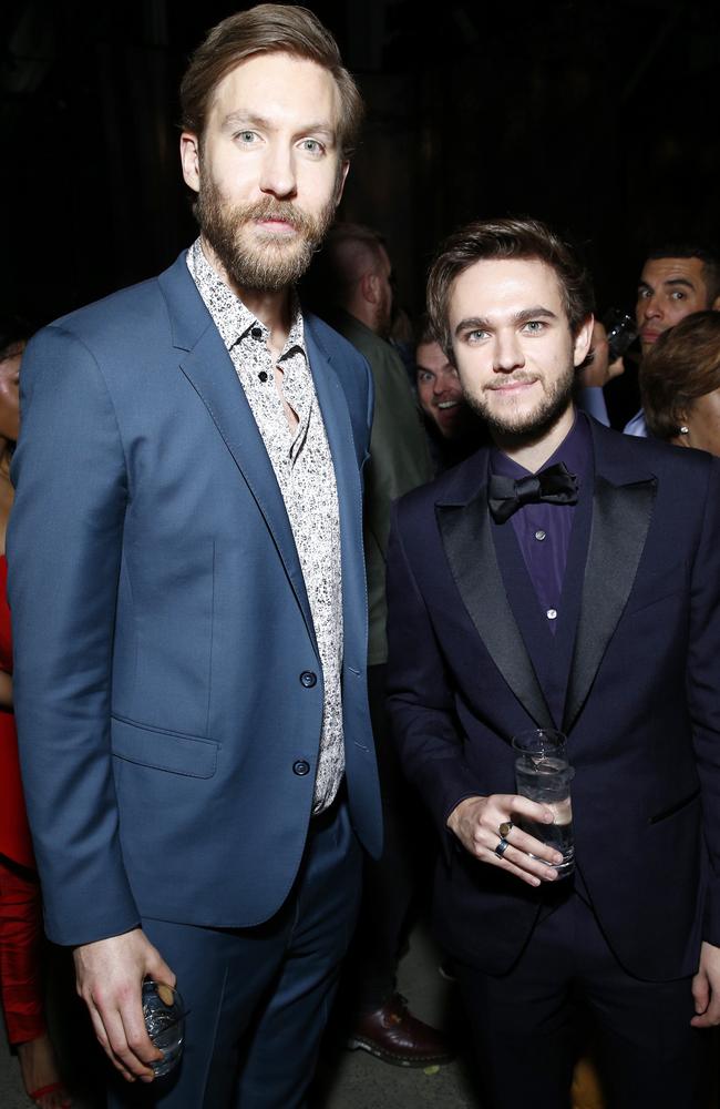 Rita Ora used to date Calvin Harris, pictured with Zedd at the Universal Music Group's party. Picture: Getty Images