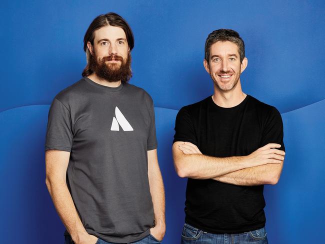 EMBARGO FOR THE LIST 15 SEP 2023. FEE MAY APPLY. Atlassian co-CEOs Mike Cannon-Brookes and Scott Farquhar. Source: Atlassian