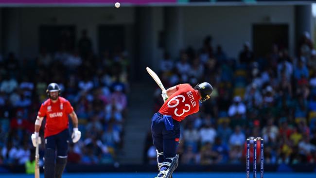 Buttler was in attack mode from the outset. (Photo by Chandan Khanna / AFP)