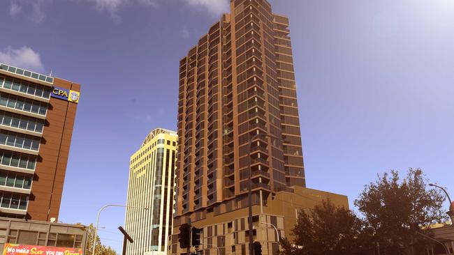 Residents have complained about the heat inside Adelaide's tallest apartment building, Vue on King William Street. Picture: Naomi Jellicoe