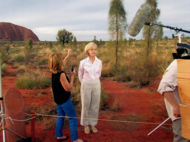 Out on the road in Uluru with former Governor-general Quentin Bryce.