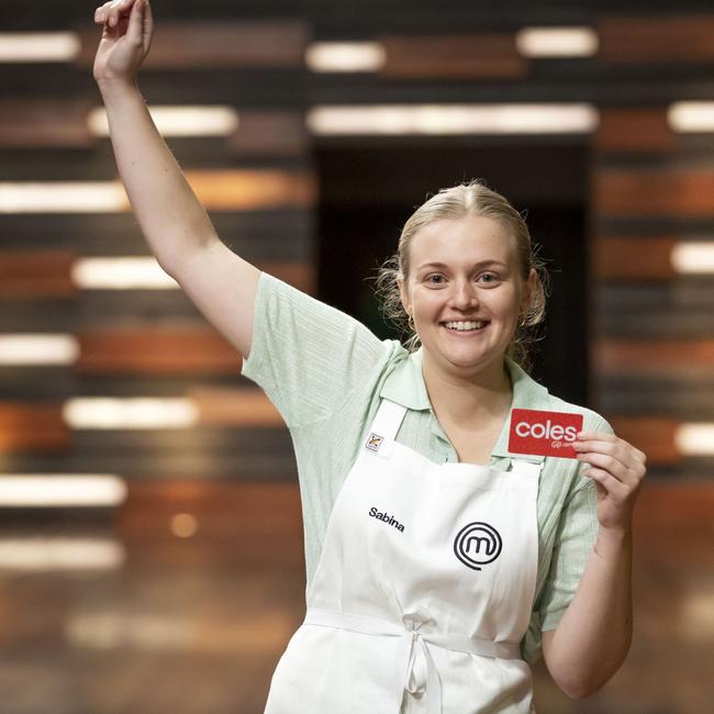 Sabina won $10,000 worth of Coles groceries. Photo: Network 10