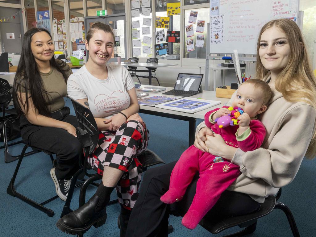 Students receive support from by Early Parenting Support Practitioners and Wellbeing and Transition coaches. Picture: Wayne Taylor