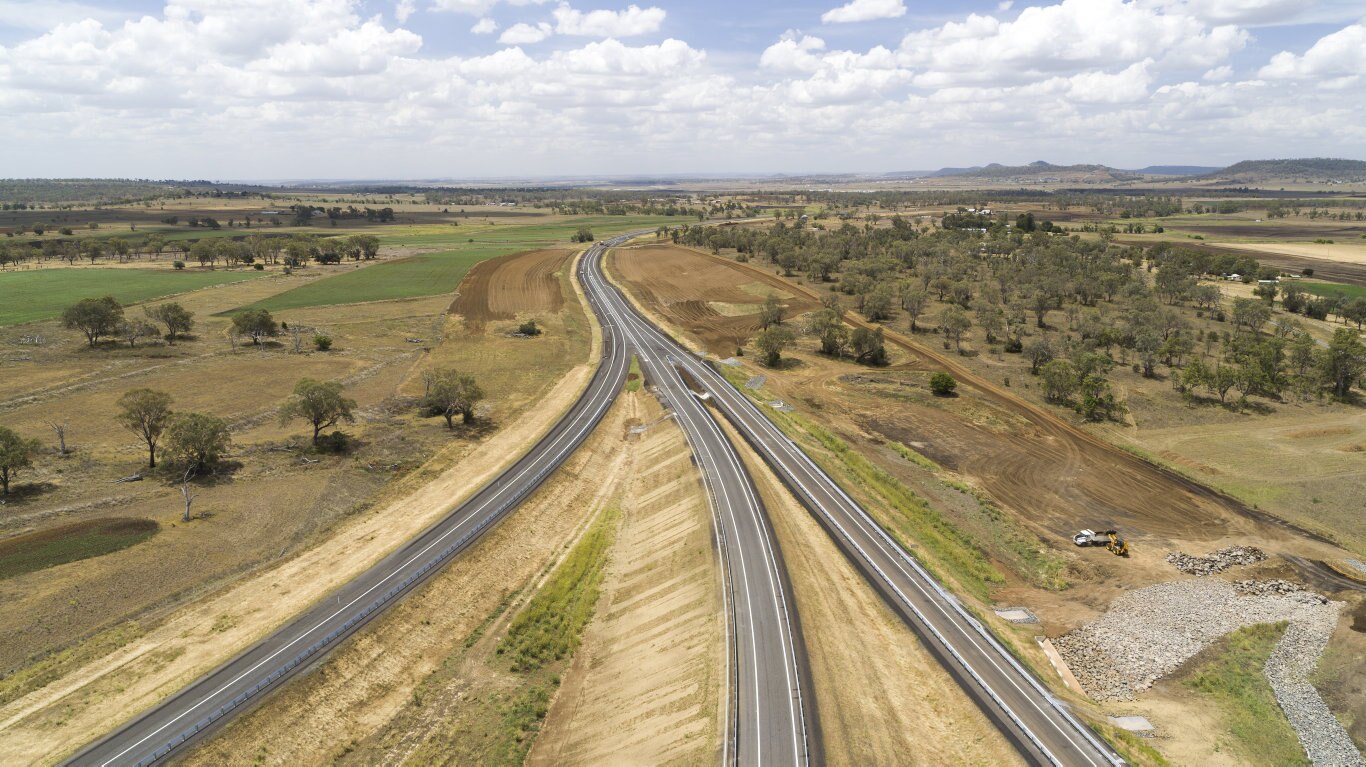 Toowoomba Second Range Crossing Gore Hwy Athol entry and exit.