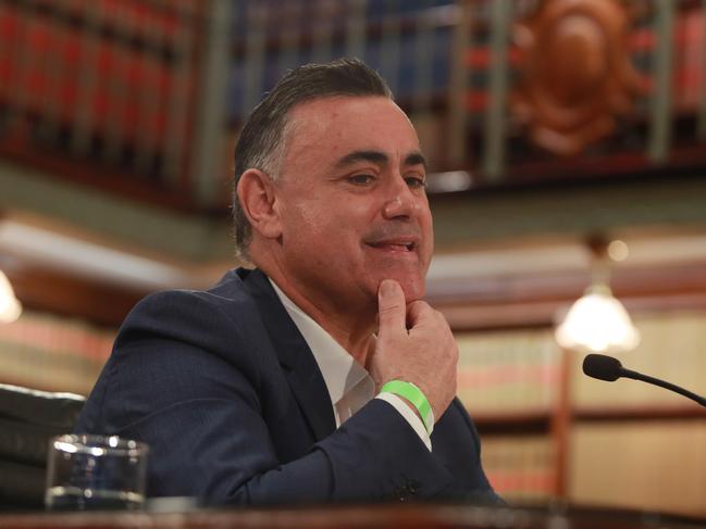 John Barilaro appears before the Public Liability Committee at State Parliament. John Feder/The Daily Telegraph.