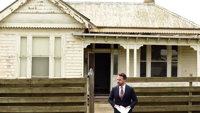 David Gray outside 116 Prospect Rd, Newtown.