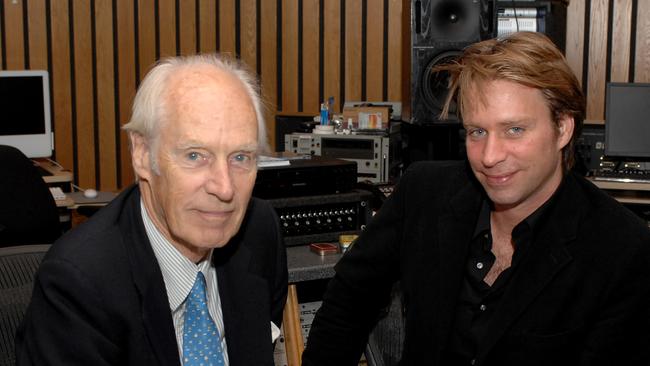 Sir George Martin and Giles created the Beatles mash-up album, Love. Picture: Cohen/WireImage