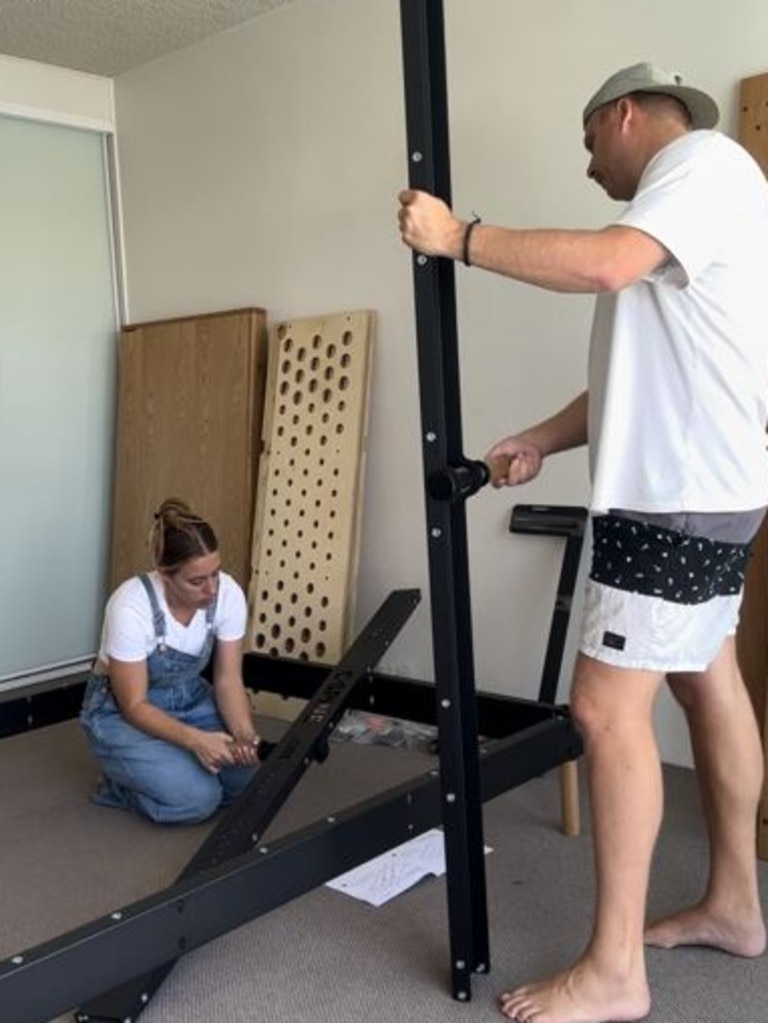 Assembling the bed was 'really easy'. Picture: Claudia Coy/news.com.au.