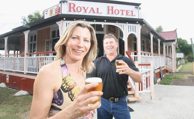 Monika and Steve Patrick bought the Royal hotel in Harrisville and will have a big launch party on Australia Day. . Picture: Rob Williams