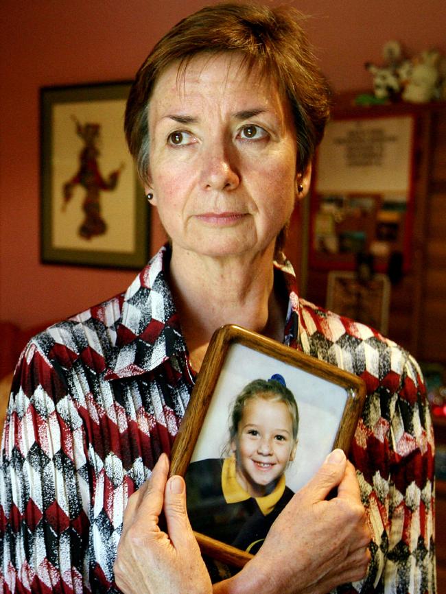 Britt’s mother, Elke Lapthorne, holds a picture of her daughter as a child. File picture