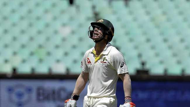 HOT WATER: Australia vice-captain David Warner has stirred up controversy in South Africa after getting into an altercation with opposition wicket-keeper Quinton de Kock. Picture: Themba Hadebe/AAP