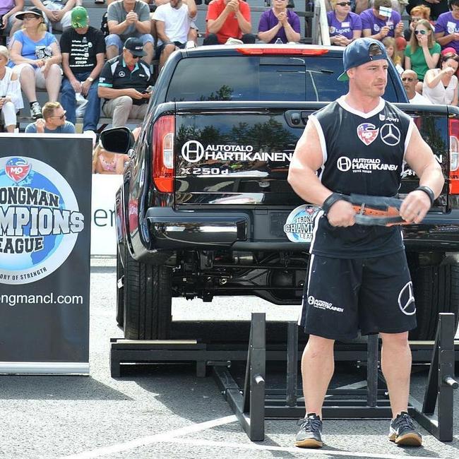 Soper competes in a Strongman competition. Picture: Instagram