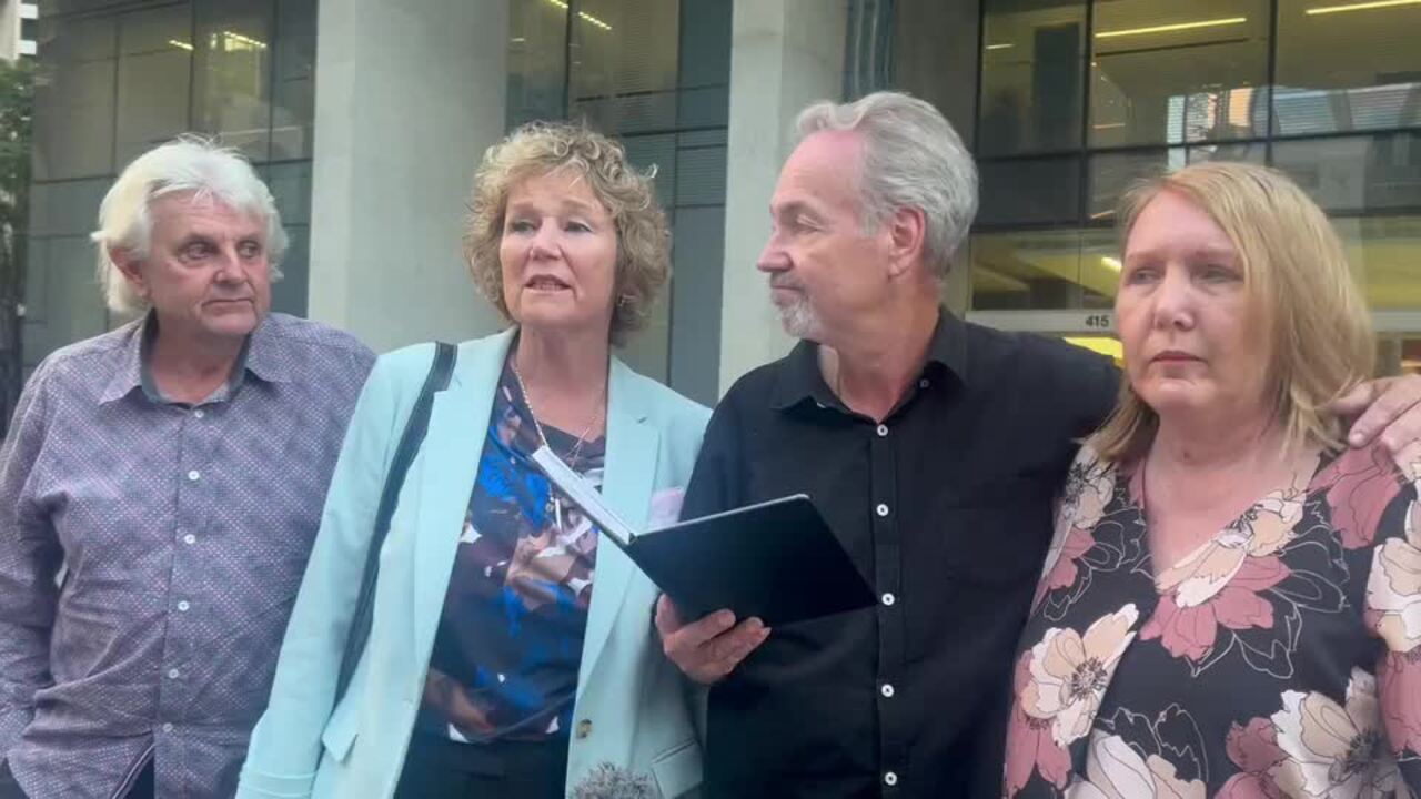 Family of murder victim Andrew Christopher Walsh speak outside court