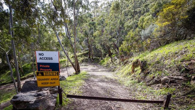 Access to part of Horsnell Conservation Park is restricted where White Rock Quarry is operating inside the park, but it’s not actually “private property”. Picture: Tom Huntley