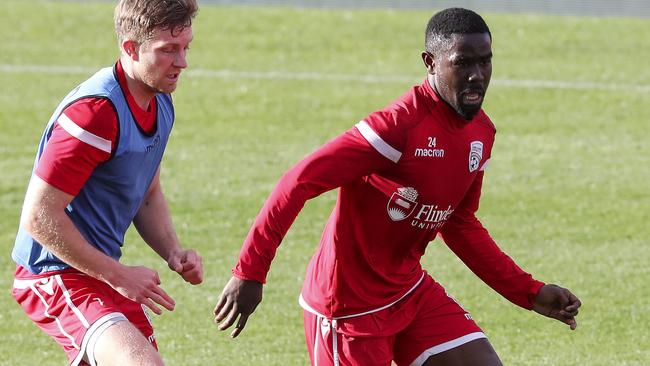 Pacifique Niyongabire was a strong winger for Adelaide United and has now moved to the Perth Glory. Picture: Sarah Reed