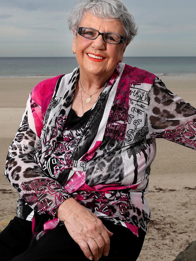 Sport journalist and editor Margaret Ralston  at West Beach. Photo Sarah Reed