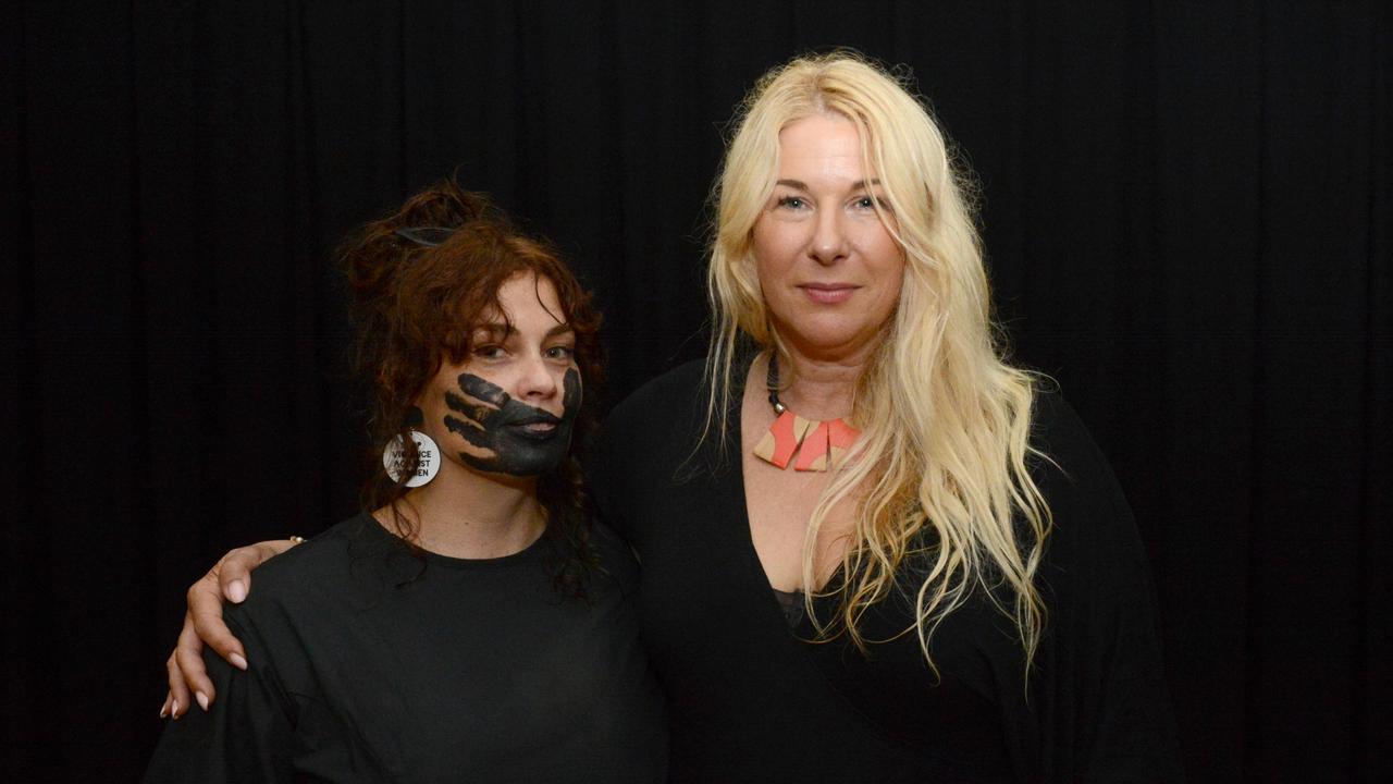 Ilona Harker and Mandy Nolan at the March 4 Justice event in Mullumbimby on Monday, March 15, 2021. Picture: Liana Boss