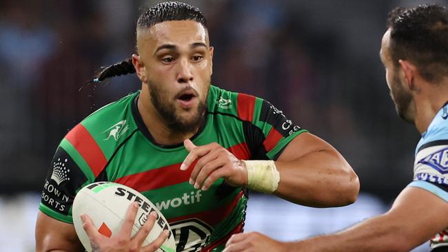 Keaon Koloamatangi of the Rabbitohs. (Photo by Will Russell/Getty Images)