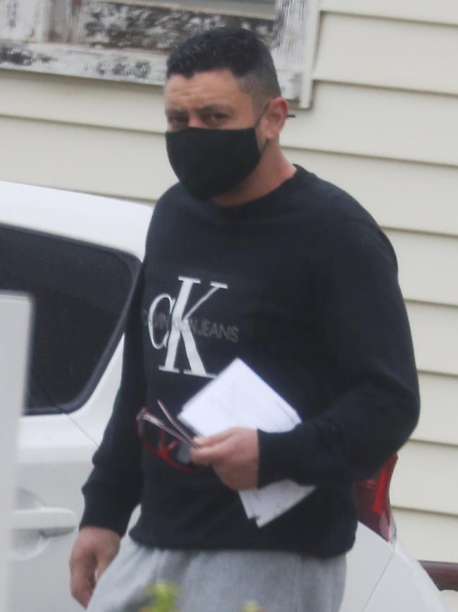 Convicted rapist Mohammad Skaf leaves his Greenacre home on Thursday. He has been working as a cleaner since his release from jail last month. Picture: John Grainger