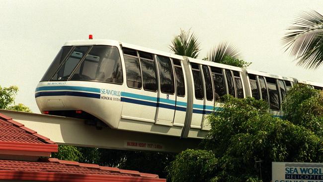 The Sea World monorail on April 1, 1998. Picture: Paul Riley.