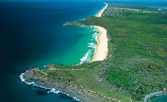 Aerial shot of Noosa National Park.