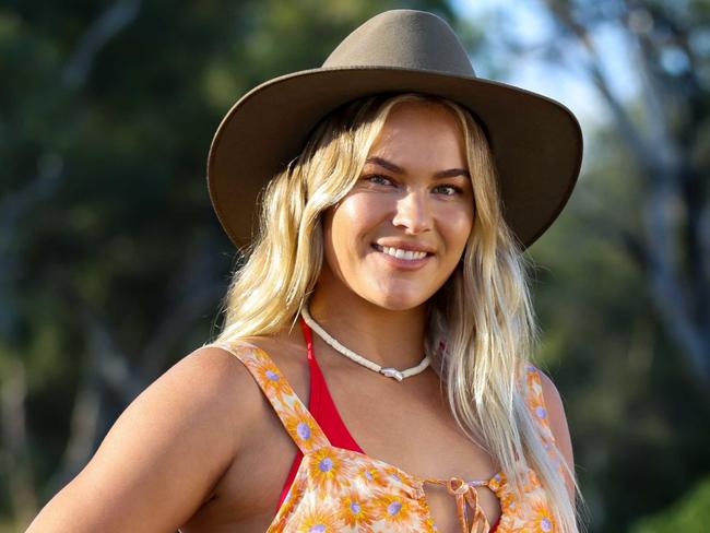 Caption: Australian Survivor's Flick Palmateer who is told that her mother has passed away while she has been filming. Picture: Ten