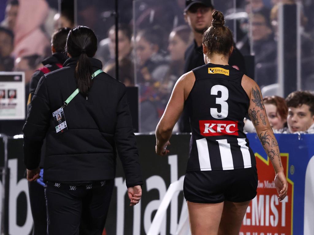 Davey will miss the Pies’ next two clashes. Picture: Darrian Traynor/AFL Photos/via Getty Images