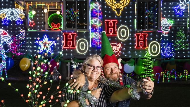 The Christmas lights display of Leanne and Peter Cook of Newtown, Saturday, December 18, 2021. Picture: Kevin Farmer