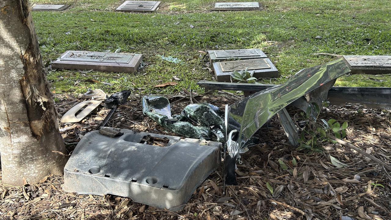 Driver in cemetery smash goes to ground as police hunt continues