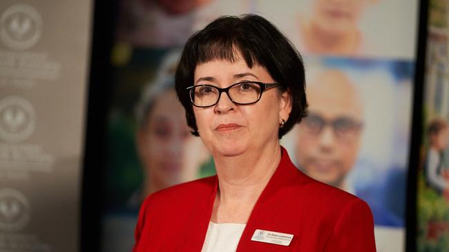 Dr Diana Lawrence, Executive Director of Medical Services, talking about a rare bacteria infecting babies at a press conference in Bedford Park, Wednesday, June 3, 2020. Picture: MATT LOXTON