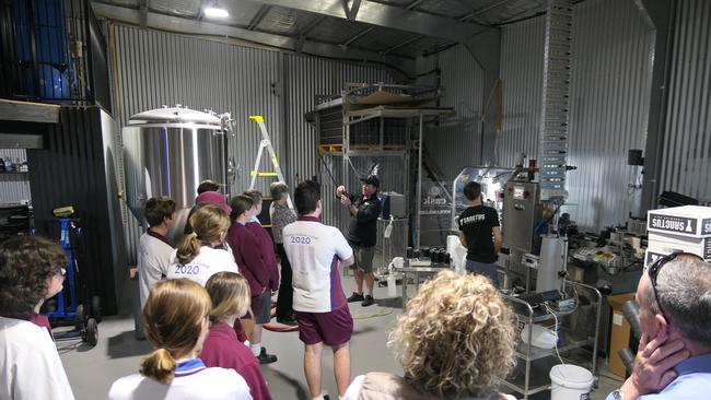 McAuley Catholic College students tour Sanctus Brewery as part of Business Studies case study.