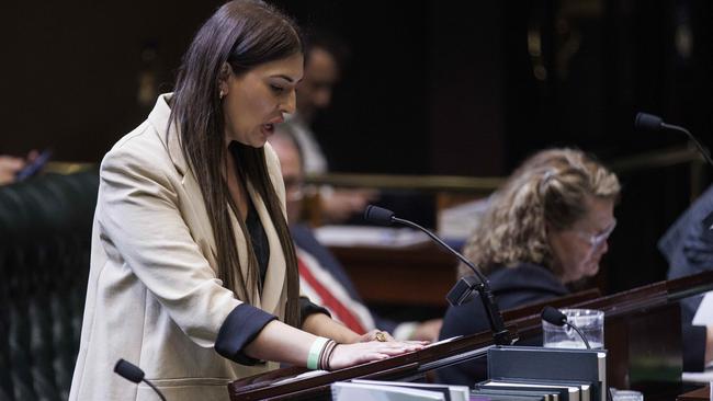 Eleni Petinos speaks during question time at NSW parliament on Tuesday. Picture: NCA NewsWire