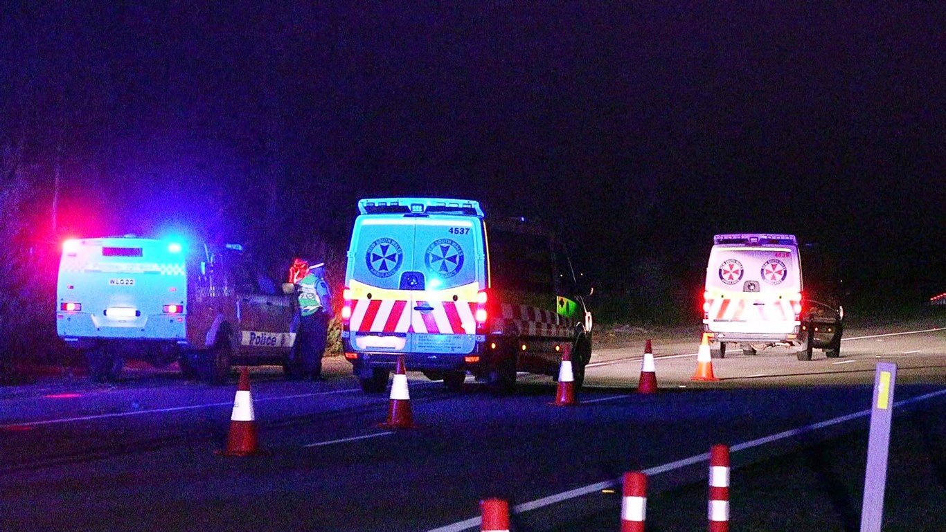 Two dead, one injured in crash Glenugie, near Grafton Sunday, 09 December 2018 08:53:49 PM Two people have died in a crash on the North Coast.About 7.45pm (Sunday 9 December 2018), a vehicle was travelling south on the Pacific Highway, Glenugie, when it left the road, crashed through a fence, and rolled.Two men in the car died at the scene. A female passenger was trapped in the vehicle for a short time and has now been released. She is expected to be airlifted to hospital.Police from Coffs/Clarence Police Area Command remain on the scene conducting inquiries.Both southbound lanes of the Pacific Highway are currently closed, with a contraflow in place. Delays are expected.Any witnesses are urged to contact police. Picture: Frank Redward