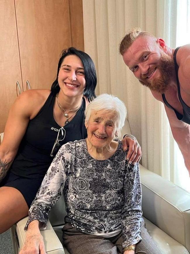WWE star Rhea Ripley with her Nonna. Picture: @rhearipley/ Instagram