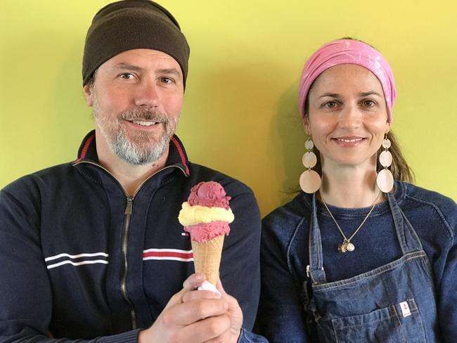 Alberto and Francesca opened the store 15 years ago, and recently moved to a new location. But they took the old sign. Picture: Ginger Gorman