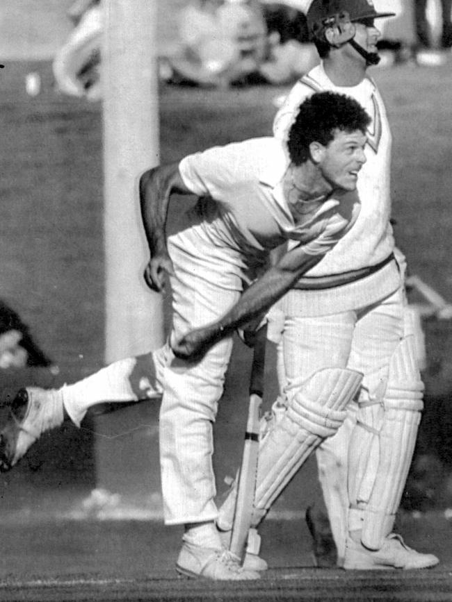 Michael Whitney playing cricket in 1986.