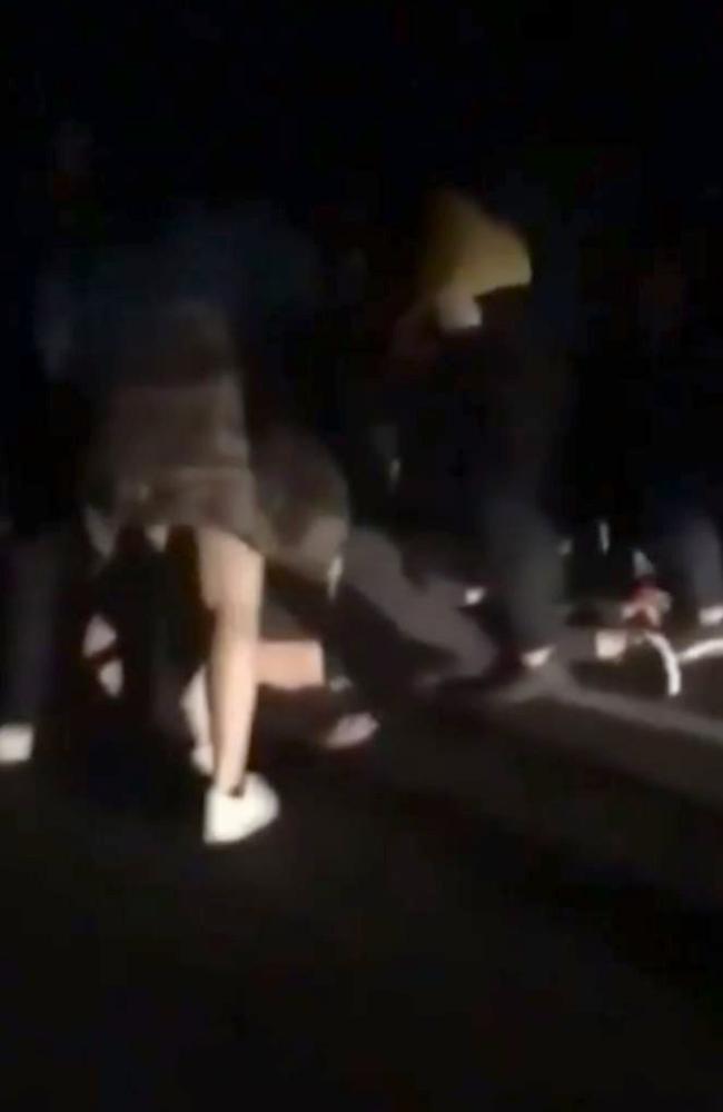 Stills from some of the footage of the brawl at an Ingleburn house party. Picture: 9NEWS