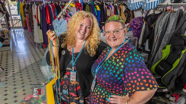 Kate Billinghurst and Nicky Bradley, the owners of Fancy That costume shop, are putting their business up for sale. Picture: Ben Clark